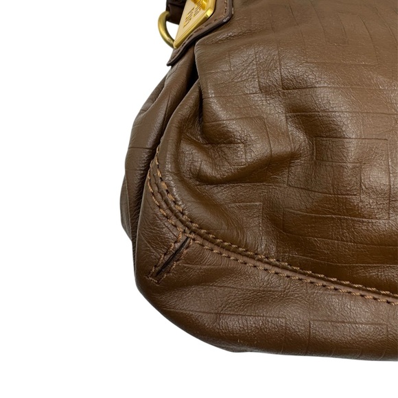 Auth Givenchy Brown Embossed Leather Small Shoulder Bag Hobo - Picture 11 of 16